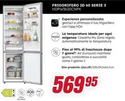 Trony Haier FRIGORIFERO 2D 60 SERIE 3 HDPW3620CNPK offerta