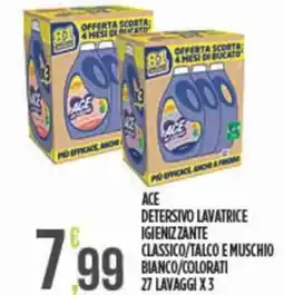 Euroesse Ace detersivo lavatrice igienizzante classico/talco e muschio bianco/colorati offerta