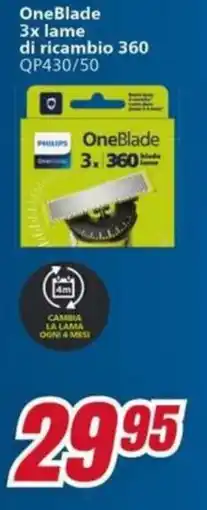 Trony PHILIPS OneBlade 3x lame di ricambio 360 QP430/50 offerta
