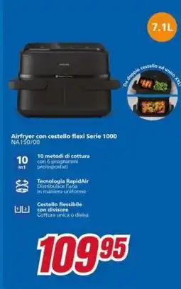 Trony PHILIPS Airfryer con cestello flexi Serie 1000 NA150/00 offerta