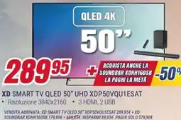 Trony XD SMART TV QLED 50" UHD XDP50VQU1ESAT offerta