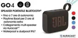 Trony Jbl go 4 speaker portatile bluetooth offerta