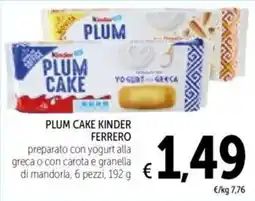 Spazio Conad Plum cake kinder FERRERO offerta