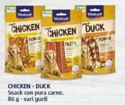 Trony Vitakraft chicken, duck snack con pura carne. offerta