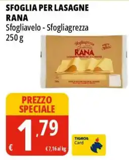 Tigros Sfoglia per lasagne RANA offerta
