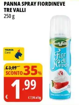 Tigros Panna spray fiordineve TRE VALLI offerta