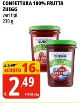 Tigros Confettura 100% frutta ZUEGG offerta