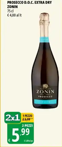Tigros Prosecco d.o.c. extra dry ZONIN offerta