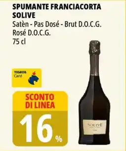 Tigros Spumante franciacorta SOLIVE offerta