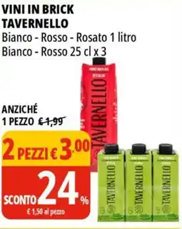 Tigros Vini in brick TAVERNELLO offerta