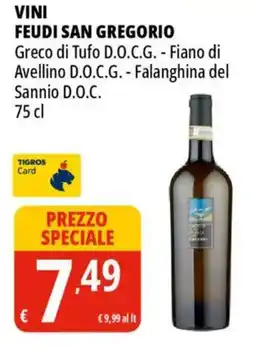 Tigros Vini FEUDI SAN GREGORIO offerta