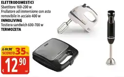 Tigros INNOLIVING TERMOZETA Sbattitore- Frullatore ad immersione con asta- Tostiera sandwich offerta