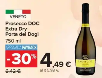 Carrefour Prosecco DOC Extra Dry Porta dei Dogi offerta