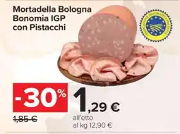 Carrefour Mortadella Bologna Bonomia IGP con Pistacchi offerta