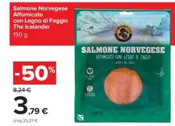 Carrefour Salmone Norvegese Affumicato con Legno di Faggio The Icelander offerta
