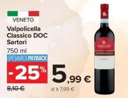 Carrefour Valpolicella Classico DOC Sartori offerta