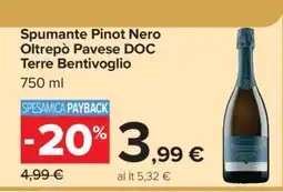 Carrefour Spumante Pinot Nero Oltrepò Pavese DOC Terre Bentivoglio offerta