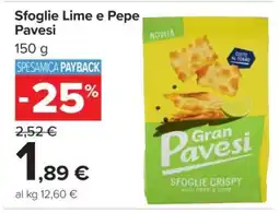 Carrefour Sfoglie Lime e Pepe Pavesi offerta