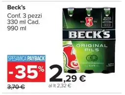 Carrefour BECK'S offerta
