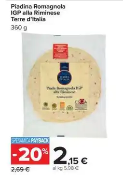 Carrefour Piadina Romagnola IGP alla Riminese Terre d’Italia offerta