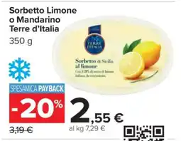 Carrefour Sorbetto Limone o Mandarino Terre d’Italia offerta