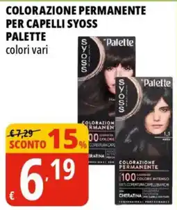 Tigros Colorazione permanente per capelli syoss PALETTE offerta