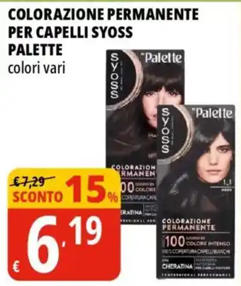Tigros Colorazione permanente per capelli syoss PALETTE offerta