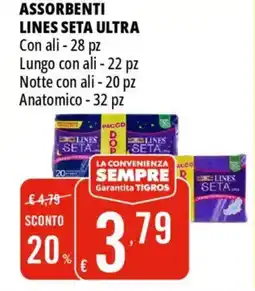 Tigros Assorbenti LINES SETA ULTRA offerta