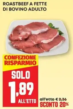 Pam Roastbeef a fette di bovino adulto offerta