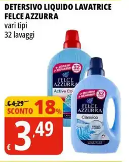 Tigros Detersivo liquido lavatrice FELCE AZZURRA offerta