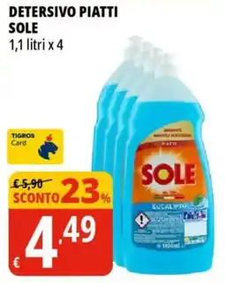 Tigros Detersivo piatti SOLE offerta