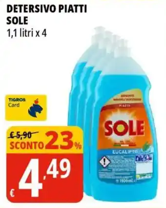 Tigros Detersivo piatti SOLE offerta