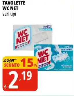 Tigros Tavolette WC NET offerta
