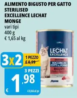 Tigros Alimento bigusto per gatto sterilised EXCELLENCE LECHAT MONGE offerta