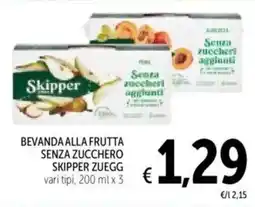 Spazio Conad Bevanda alla frutta senza zucchero skipper ZUEGG offerta