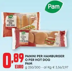 Pam Panini per hamburger o per hot dog PAM offerta