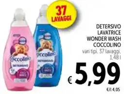 Spazio Conad Detersivo lavatrice wonder wash COCCOLINO offerta