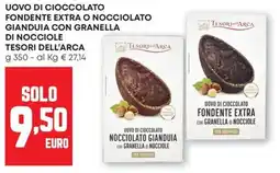 Pam Uovo di cioccolato fondente extra o nocciolato gianduia con granella di nocciole TESORI DELL'ARCA offerta