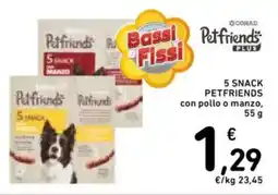 Spazio Conad 5 snack PETFRIENDS offerta