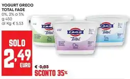 Pam Yogurt greco total fage 0%, 2% 0 5% offerta