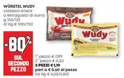 Pam Würstel wudy classico snack o extragusto di suino offerta