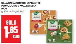 Pam Salatini assortiti o pizzette pomodoro e mozzarella PAM offerta