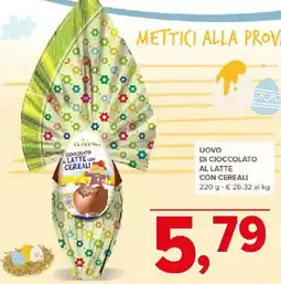 Todis Uovo di cioccolato al latte con cereali offerta