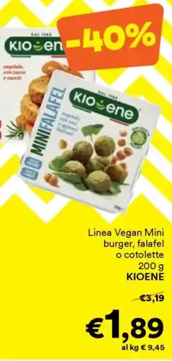 Unes Linea Vegan Mini burger, falafel o cotolette KIOENE offerta