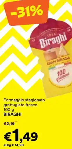 Unes Formaggio stagionato grattugiato fresco BIRAGHI offerta