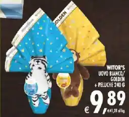 Deco Supermercati Witor's uovo bianco/ golden peluche offerta
