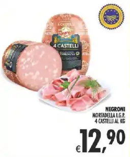 Deco Supermercati Negroni mortadella i.g.p. 4 castelli al kg offerta