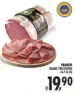 Deco Supermercati Franchi salame finocchiona i.g.p. al kg offerta