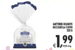 Deco Supermercati Latterie riunite mozzarella ciuffo offerta
