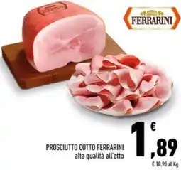 Conad City Prosciutto cotto ferrarini alta qualità offerta